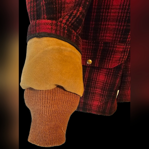 Vintage 50s Woolrich Mackinaw Wool 503 Hunting Jacket Size 42 Red Plaid Coat - Picture 6 of 6